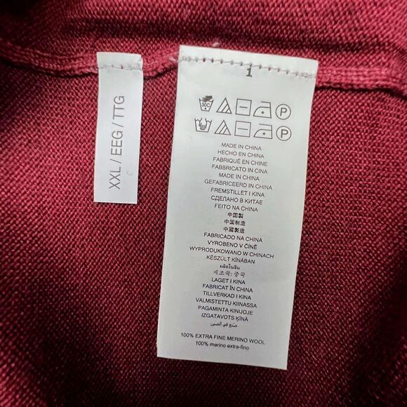 New Michael Kors Men Burgundy Sweatshirt Turtleneck Long Sleeve Sweater US XXL - Picture 9 of 10
